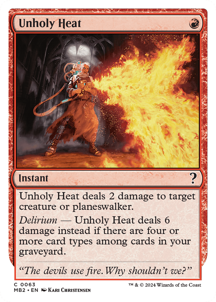 Image of Unholy Heat (White Border) [Mystery Booster 2]