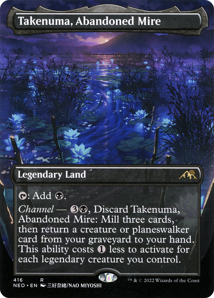 Image of Takenuma, Abandoned Mire (Borderless Alternate Art) [Kamigawa: Neon Dynasty]