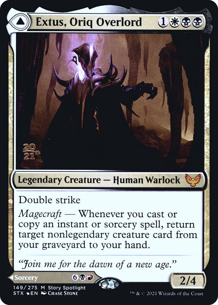 Image of Extus, Oriq Overlord // Awaken the Blood Avatar [Strixhaven: School of Mages Prerelease Promos]