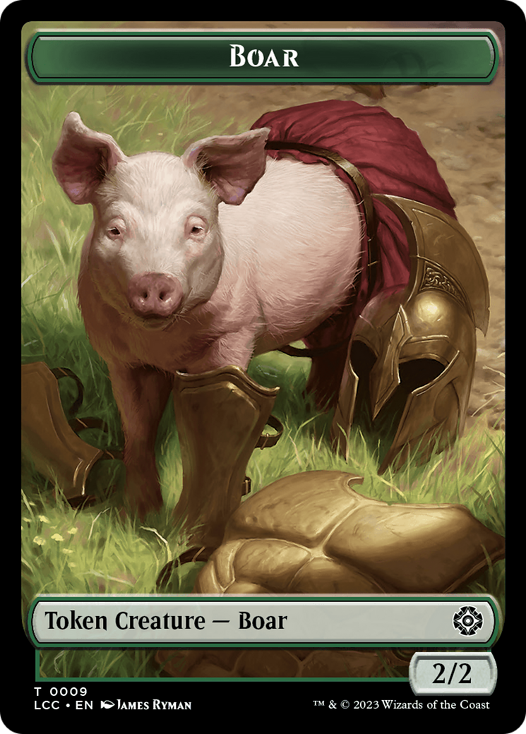 Image of Boar // Merfolk (0005) Double-Sided Token [The Lost Caverns of Ixalan Commander Tokens]