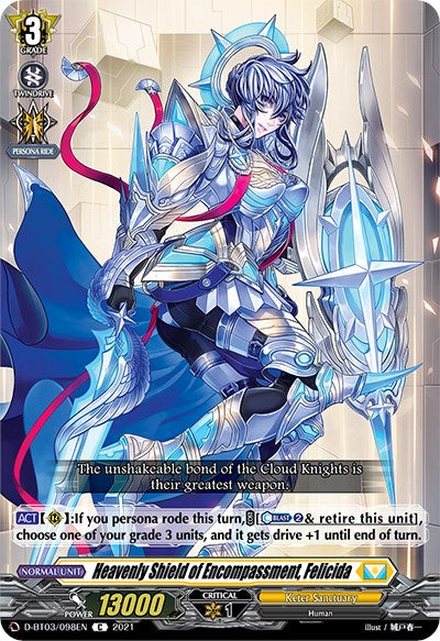 Image of Heavenly Shield of Encompassment, Felicida (D-BT03/098EN) [Advance of Intertwined Stars]