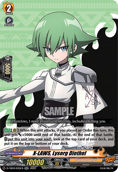 Image of X-LAWS, Lyserg Diethel (D-TB03/035EN) [Shaman King]