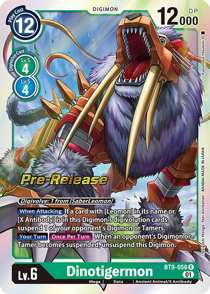 Image of Dinotigermon [BT9-056] [X Record Pre-Release Promos]