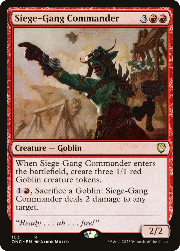Image of Siege-Gang Commander [Phyrexia: All Will Be One Commander]