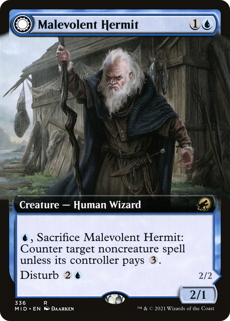 Image of Malevolent Hermit // Benevolent Geist (Extended Art) [Innistrad: Midnight Hunt]