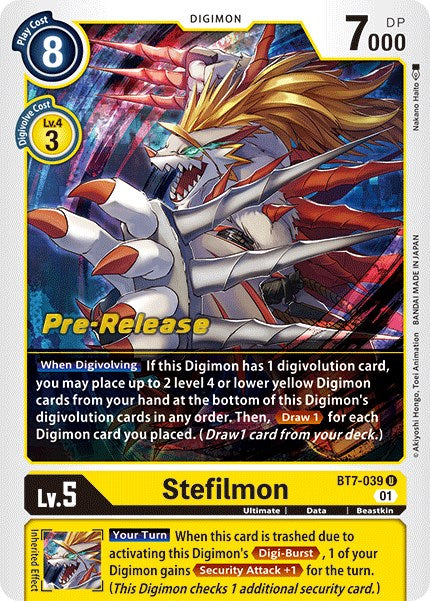 Image of Stefilmon [BT7-039] [Next Adventure Pre-Release Cards]