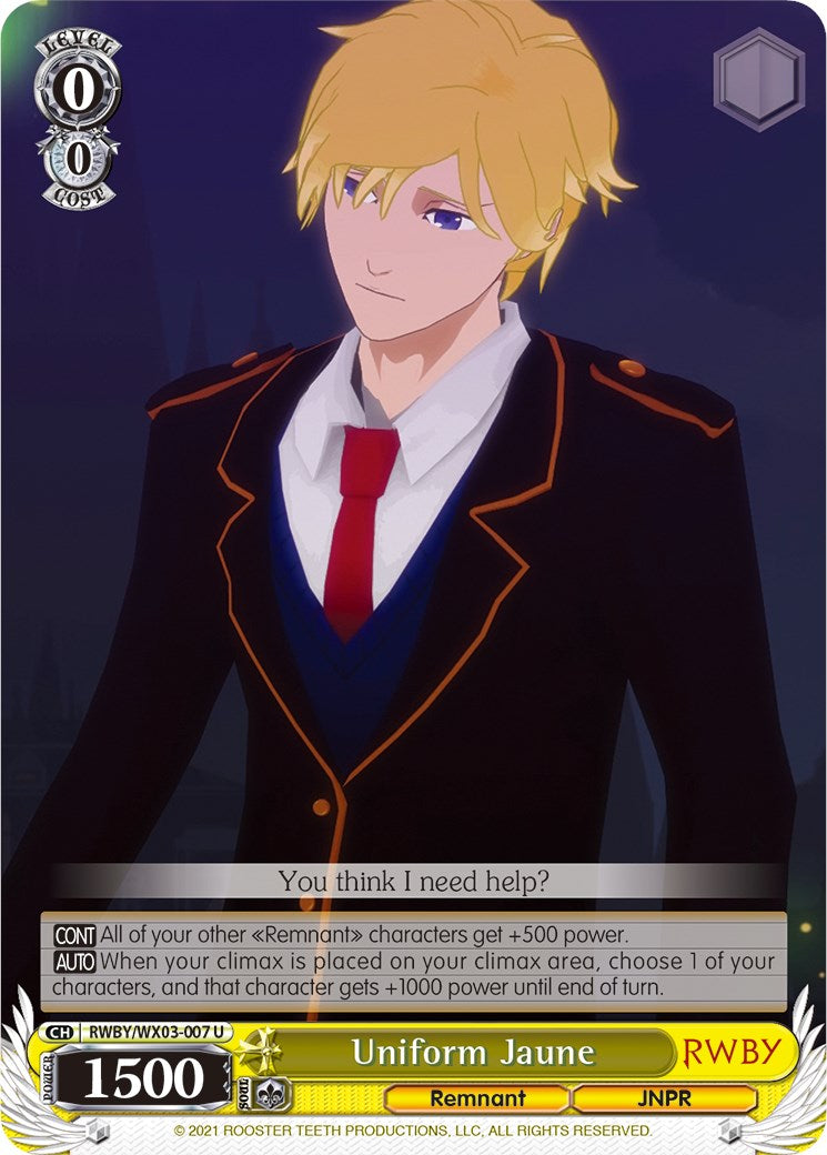Image of Uniform Jaune (RWBY/WX03-007 U) [RWBY]