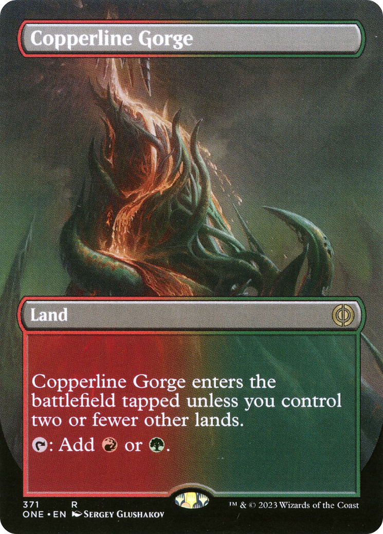 Image of Copperline Gorge (Borderless Alternate Art) [Phyrexia: All Will Be One]