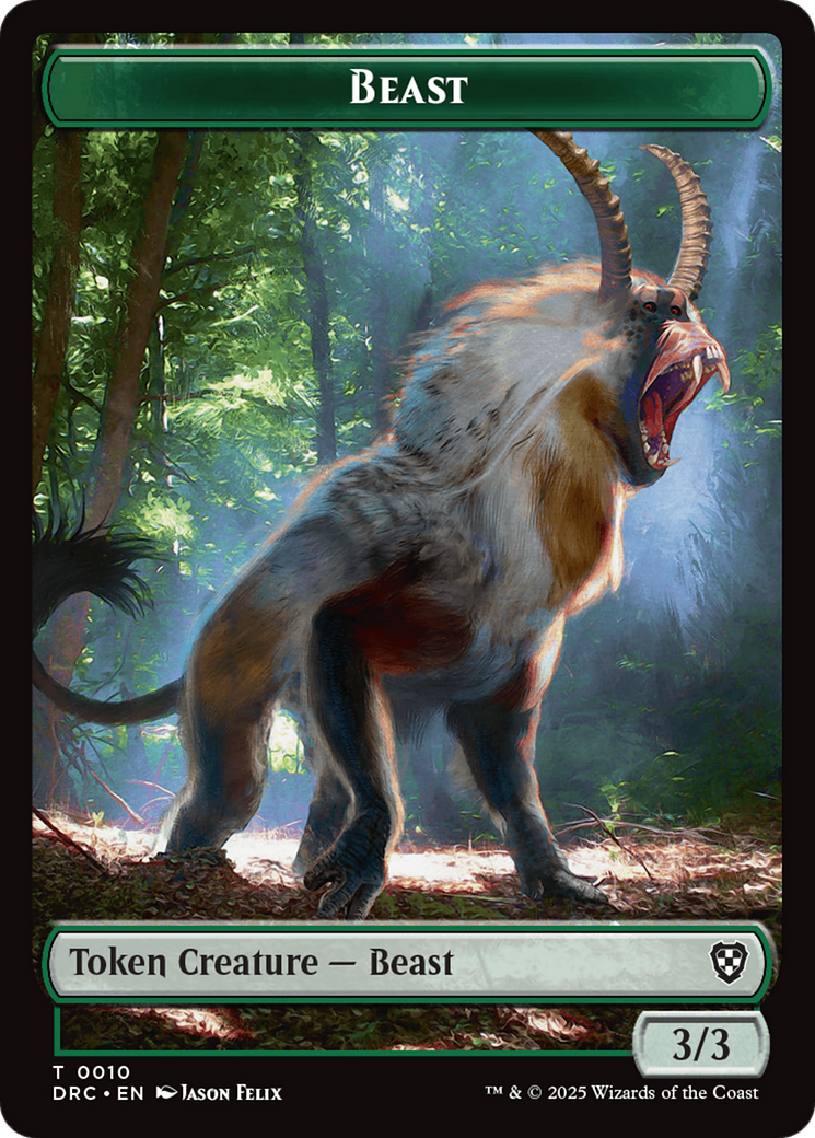 Image of Beast (0010) // Beast (0011) Double-Sided Token [Aetherdrift Commander]
