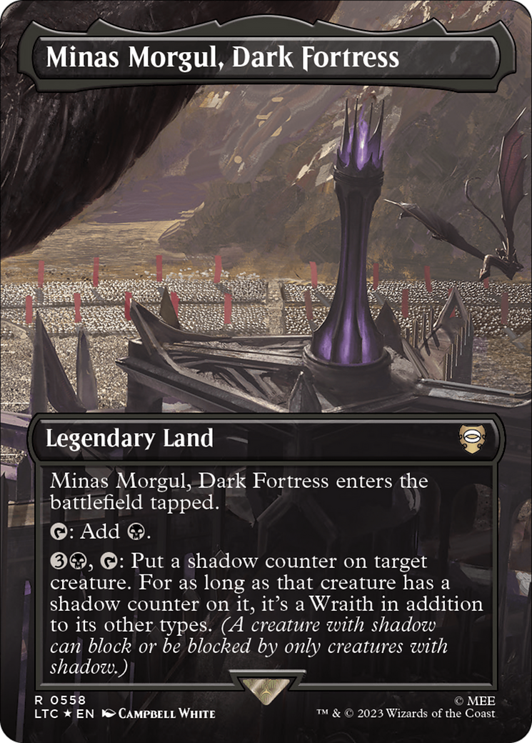 Image of Minas Morgul, Dark Fortress (Borderless) (Surge Foil) [The Lord of the Rings: Tales of Middle-Earth Commander]