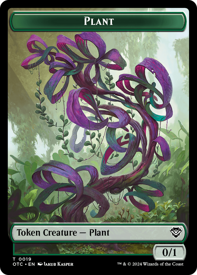 Image of Plant Warrior // Plant Double-Sided Token [Outlaws of Thunder Junction Commander Tokens]