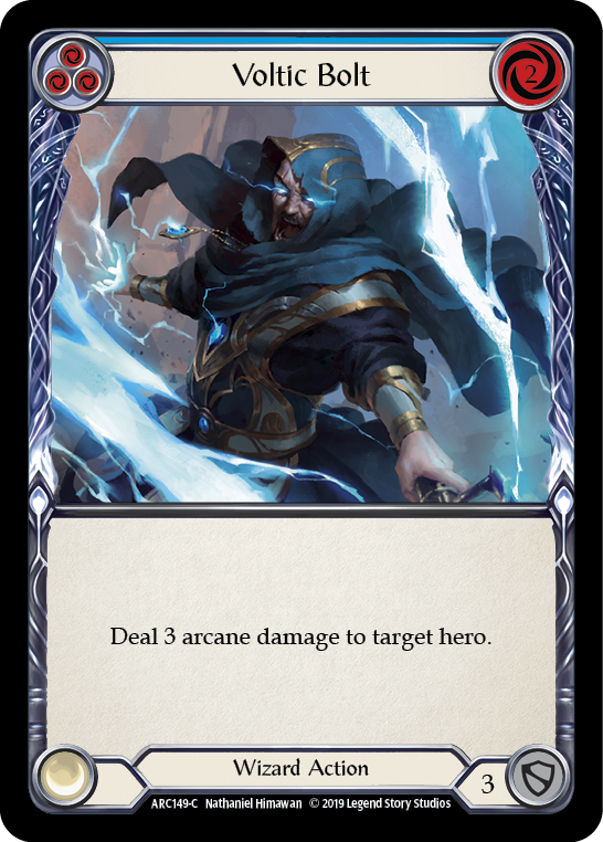 Image of Voltic Bolt (Blue) [ARC149-C] (Arcane Rising)  1st Edition Rainbow Foil