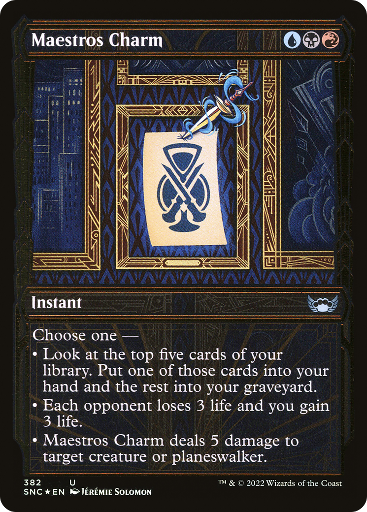 Image of Maestros Charm (Showcase Golden Age Gilded Foil) [Streets of New Capenna]