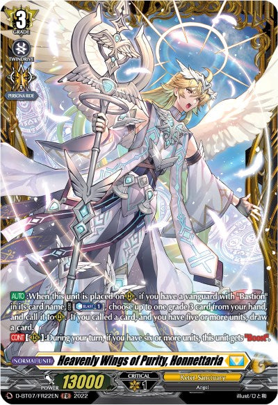 Image of Heavenly Wings of Purity, Honnettaria (FR) (D-BT07/FR22EN) [Raging Flames Against Emerald Storm]