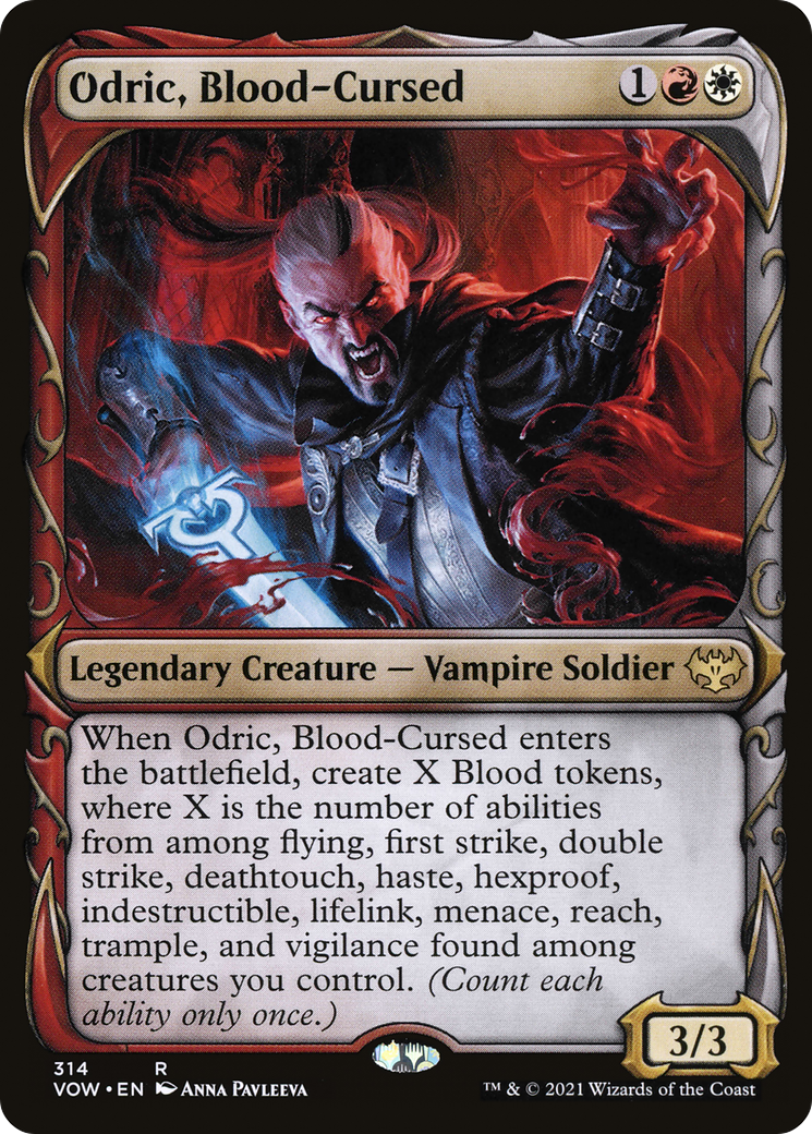 Image of Odric, Blood-Cursed (Showcase Fang Frame) [Innistrad: Crimson Vow]