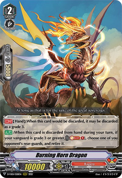 Image of Burning Horn Dragon (D-VS01/028EN) [V Clan Collection Vol.1]
