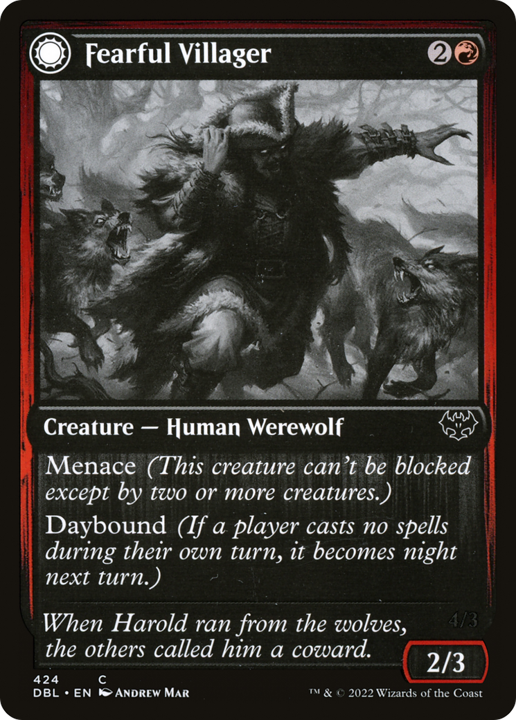Image of Fearful Villager // Fearsome Werewolf [Innistrad: Double Feature]