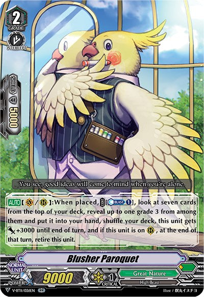 Image of Blusher Paroquet (V-BT11/026EN) [Storm of the Blue Cavalry]
