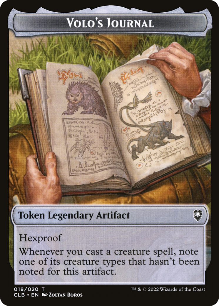 Image of Volo's Journal Token [Commander Legends: Battle for Baldur's Gate Tokens]
