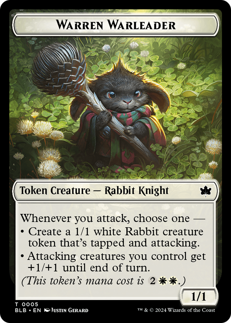 Image of Bat // Warren Warleader Double-Sided Token [Bloomburrow Tokens]