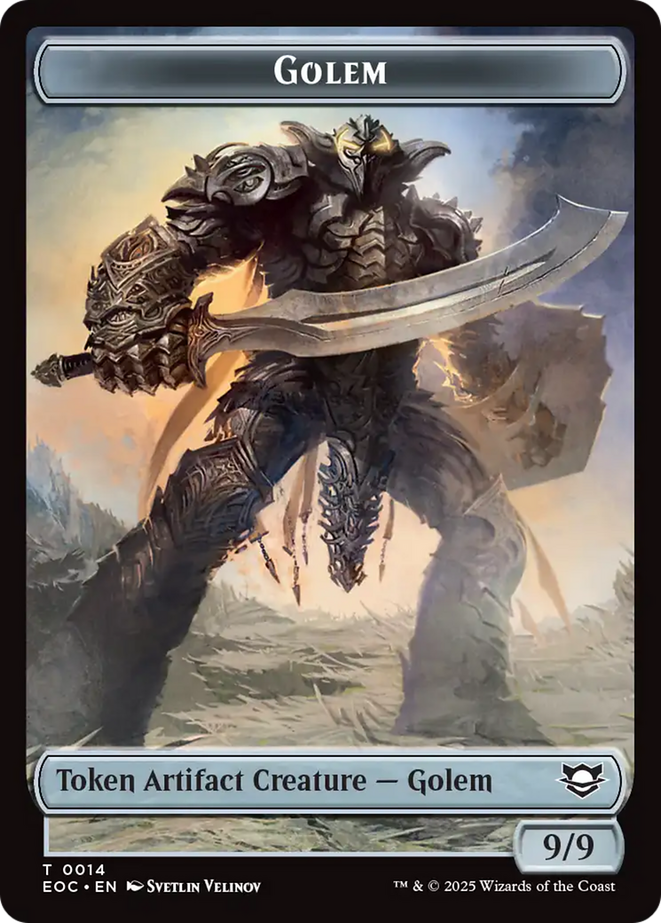 Image of Gnome // Golem (0014) Double-Sided Token [Edge of Eternities Commander Tokens]