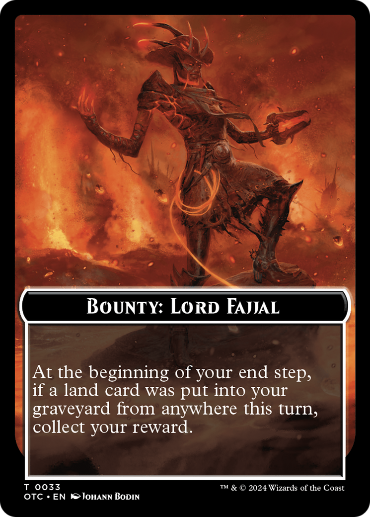 Image of Bounty: Lord Fajjal // Bounty Rules Double-Sided Token [Outlaws of Thunder Junction Commander Tokens]