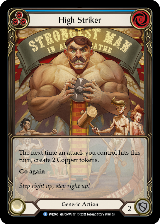 Image of High Striker (Blue) [EVR166] (Everfest)  1st Edition Extended Art Rainbow Foil