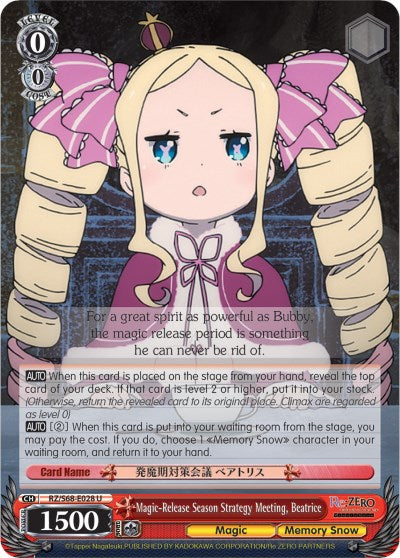 Image of Magic-Release Season Strategy Meeting, Beatrice (RZ/S68-E028 U) [Re:ZERO Memory Snow]