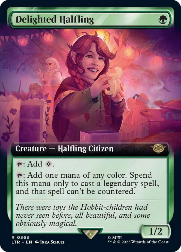 Image of Delighted Halfling (Extended Art) [The Lord of the Rings: Tales of Middle-Earth]