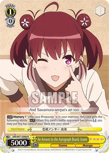 Image of An Answer to the Autograph Board, Izumi [Saekano How to Raise a Boring Girlfriend. flat]