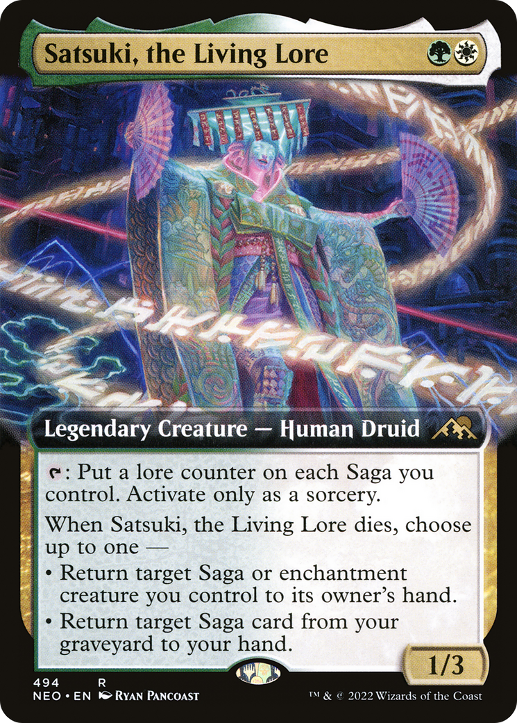 Image of Satsuki, the Living Lore (Extended Art) [Kamigawa: Neon Dynasty]