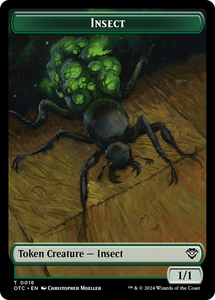 Image of Insect // Elemental (0017) Double-Sided Token [Outlaws of Thunder Junction Commander Tokens]