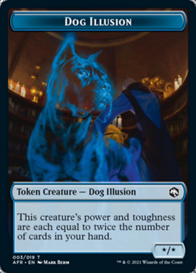 Image of Dog Illusion // Ellywick Tumblestrum Emblem Double-Sided Token [Dungeons & Dragons: Adventures in the Forgotten Realms Tokens]