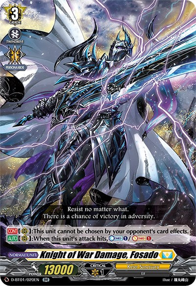 Image of Knight of War Damage, Fosado (D-BT01/020EN) [Genesis of the Five Greats]