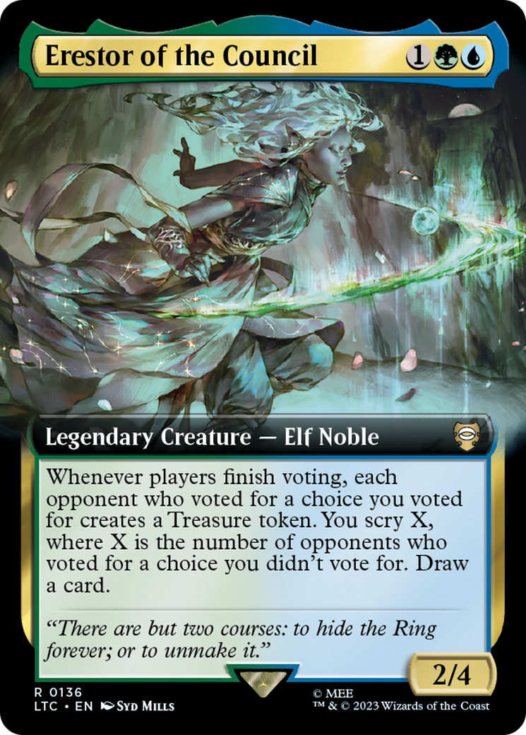 Image of Erestor of the Council (Extended Art) [The Lord of the Rings: Tales of Middle-Earth Commander]