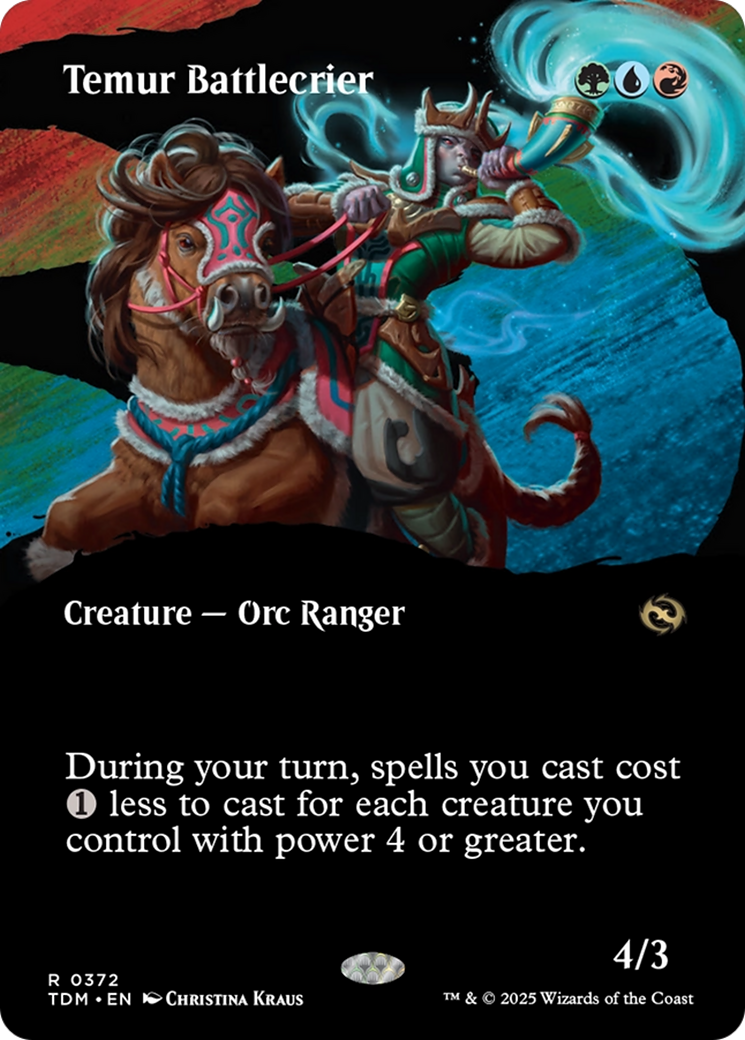 Image of Temur Battlecrier (Borderless) [Tarkir: Dragonstorm]