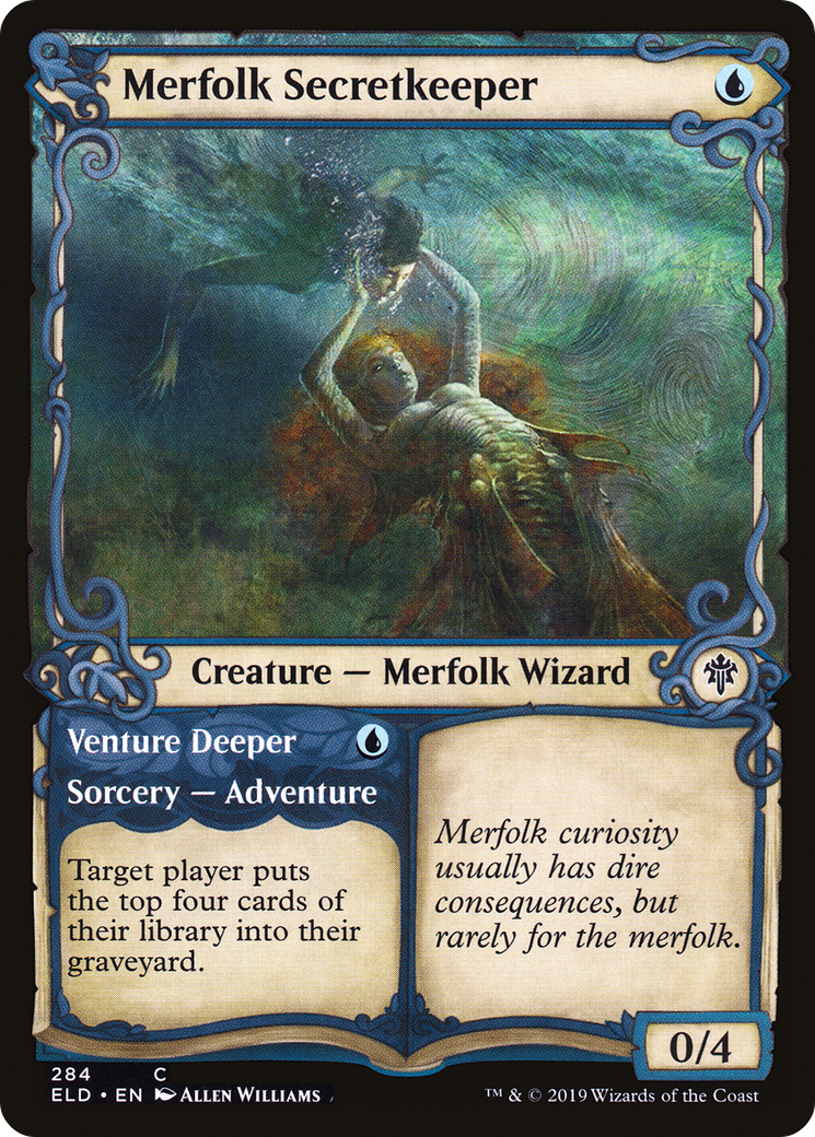 Image of Merfolk Secretkeeper // Venture Deeper (Showcase) [Throne of Eldraine]