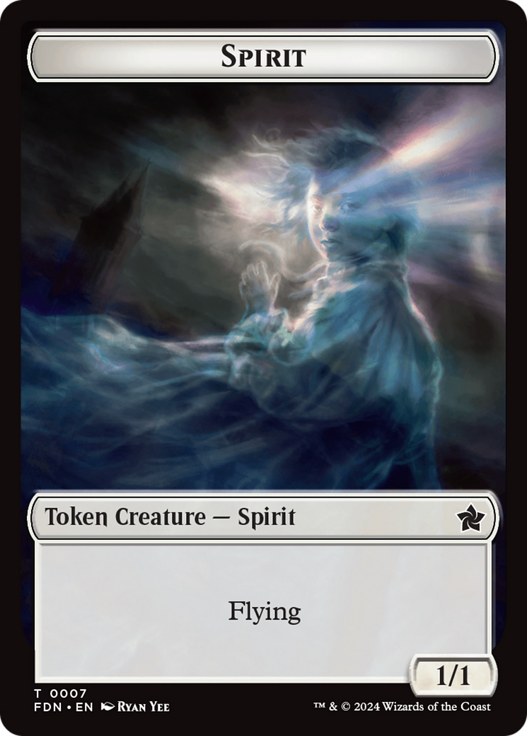 Image of Spirit // Cat (0001) Doubled-Sided Token [Foundations Tokens]