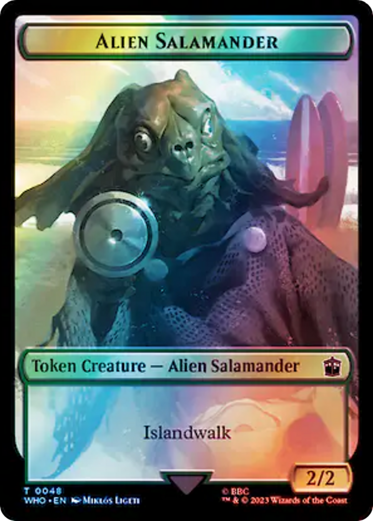 Image of Dalek // Alien Salamander Double-Sided Token (Surge Foil) [Doctor Who Tokens]