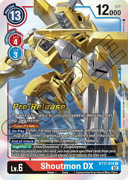 Image of Shoutmon DX [BT11-018] [Dimensional Phase Pre-Release Promos]