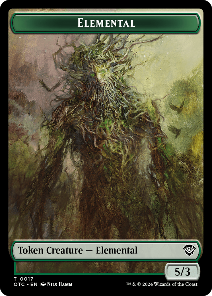 Image of Insect // Elemental (0017) Double-Sided Token [Outlaws of Thunder Junction Commander Tokens]