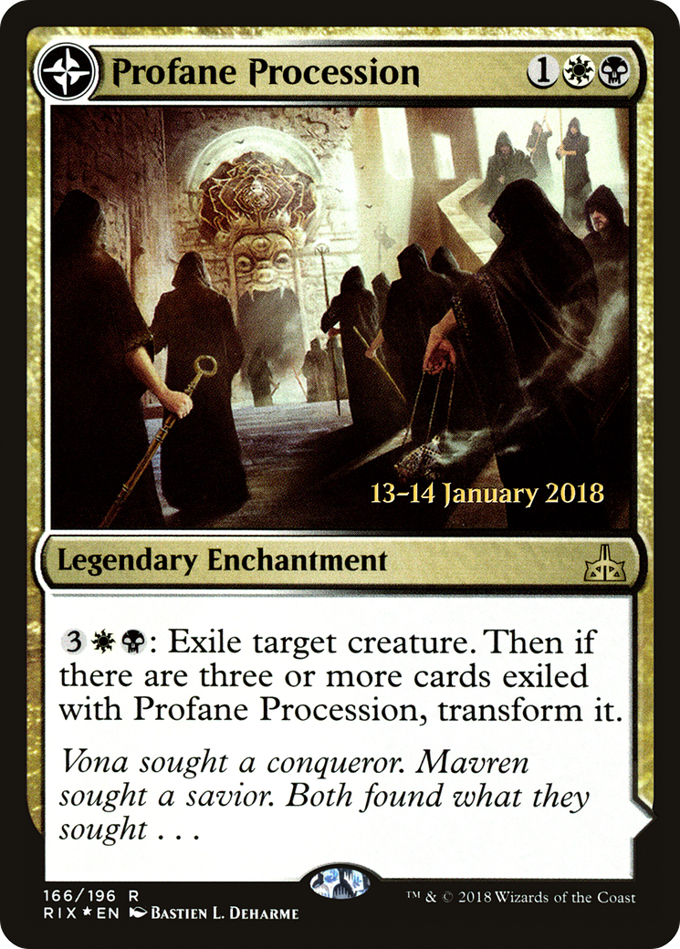 Image of Profane Procession // Tomb of the Dusk Rose [Rivals of Ixalan Prerelease Promos]