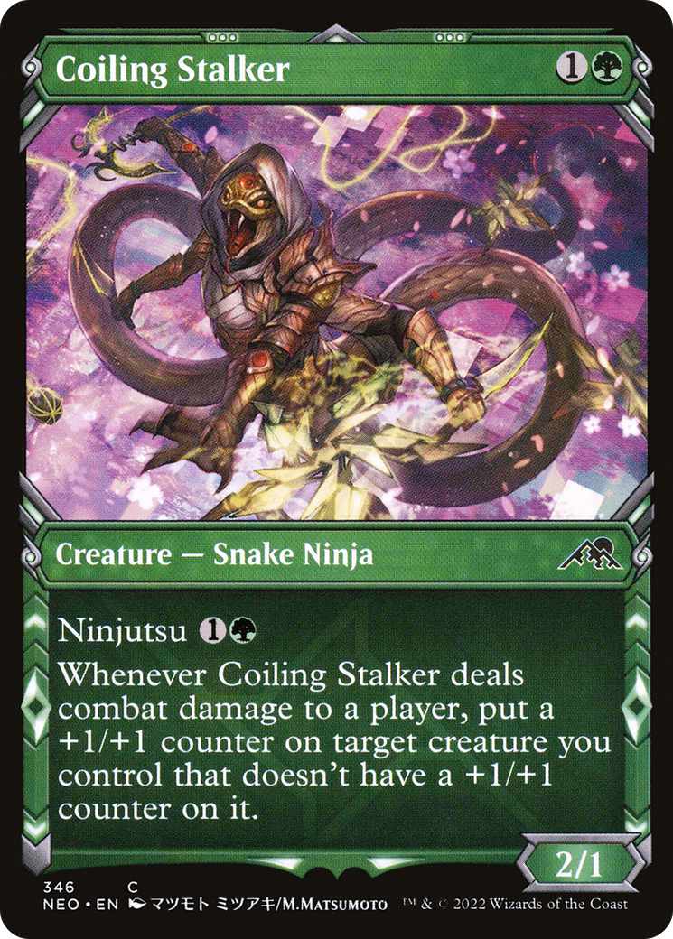 Image of Coiling Stalker (Showcase Ninja) [Kamigawa: Neon Dynasty]