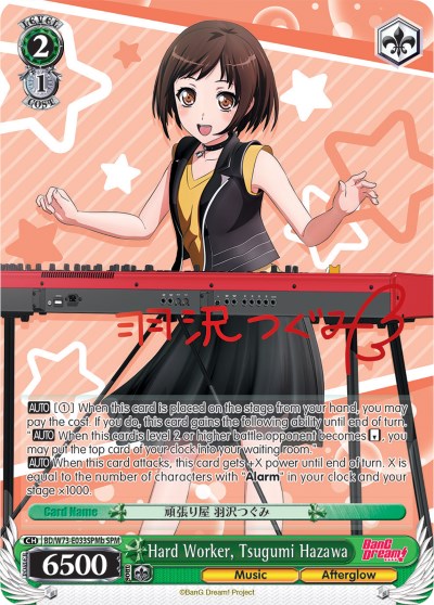 Image of Hard Worker, Tsugumi Hazawa (BD/W73-E033SPMb) [BanG Dream! Vol.2]