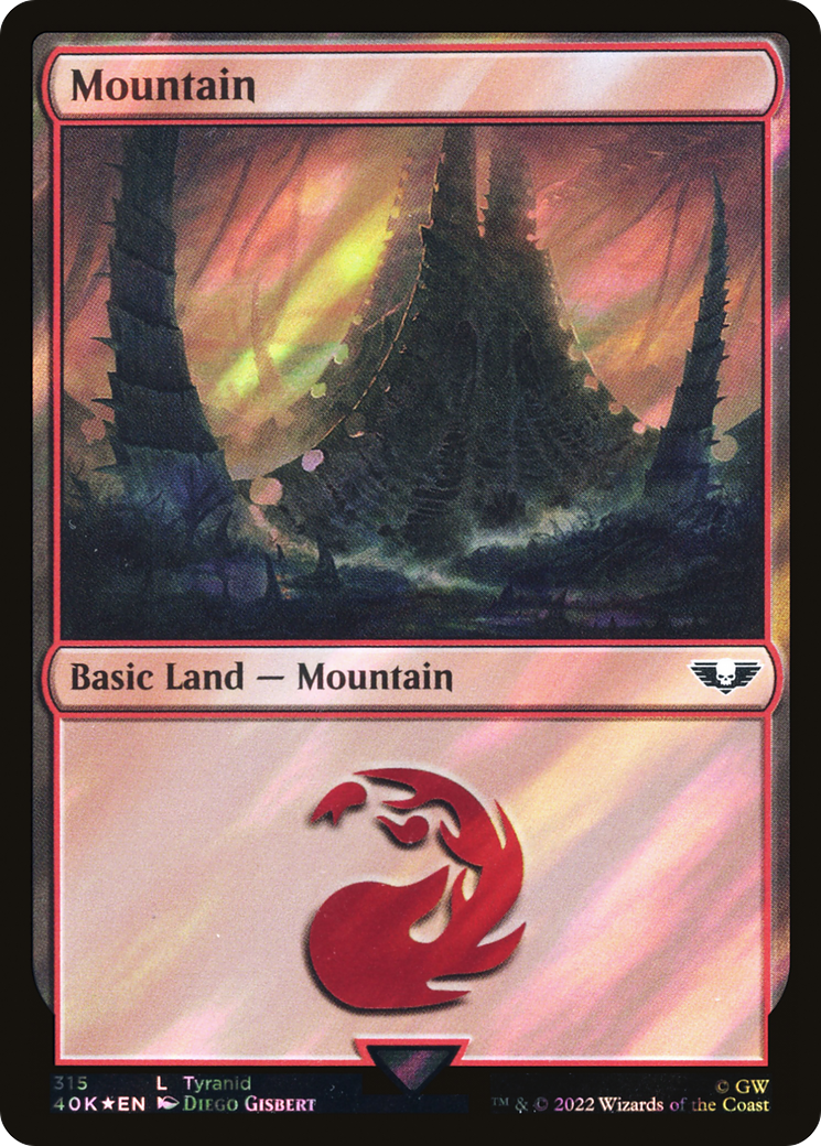 Image of Mountain (315) (Surge Foil) [Warhammer 40,000]