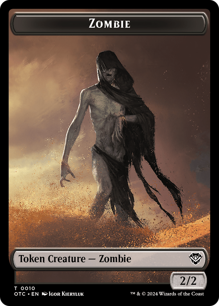 Image of Zombie // Ox Warrior Double-Sided Token [Outlaws of Thunder Junction Commander Tokens]