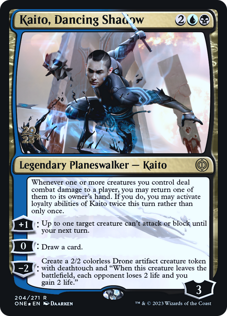 Image of Kaito, Dancing Shadow [Phyrexia: All Will Be One Prerelease Promos]