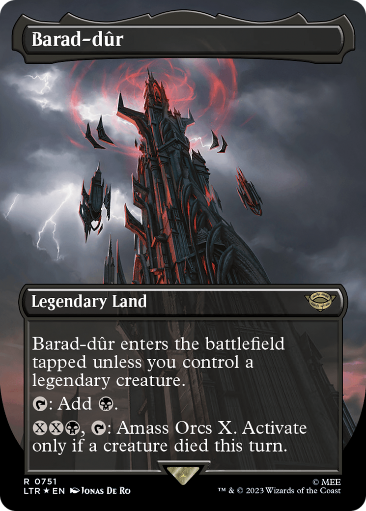 Image of Barad-dur (0751) (Borderless) (Surge Foil) [The Lord of the Rings: Tales of Middle-Earth]