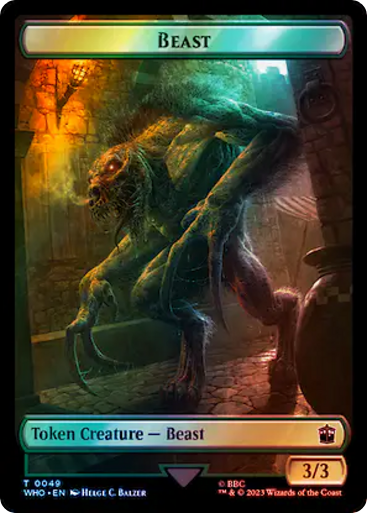 Image of Dalek // Beast Double-Sided Token (Surge Foil) [Doctor Who Tokens]