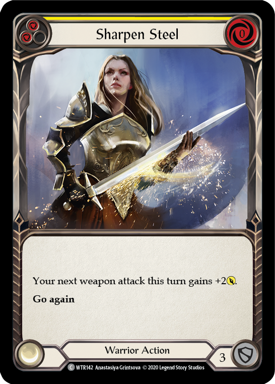 Image of Sharpen Steel (Yellow) [U-WTR142] (Welcome to Rathe Unlimited)  Unlimited Rainbow Foil